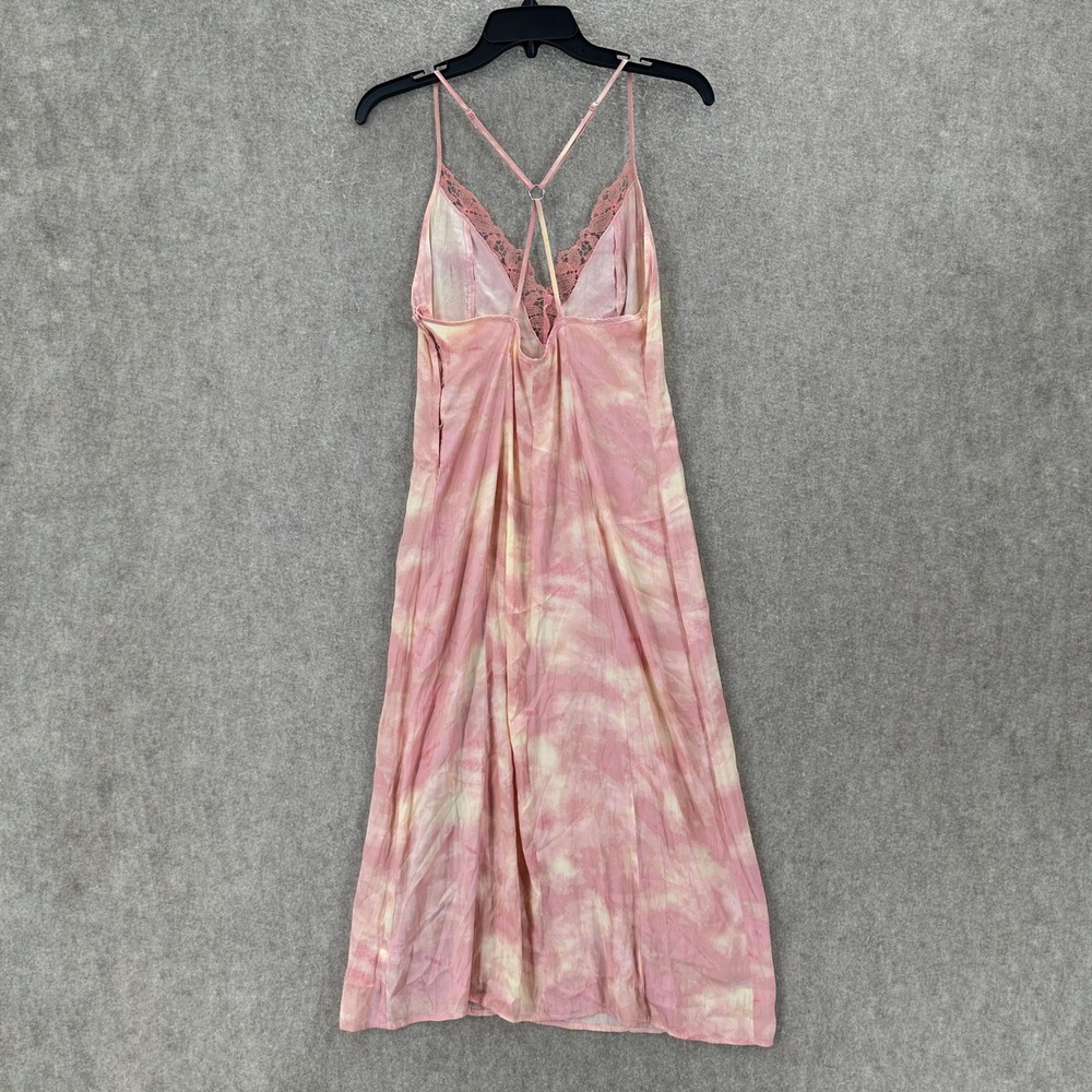 Intimately Free People Chasing Shadows Tie Dye Pink Wash Lace Slip Dress S